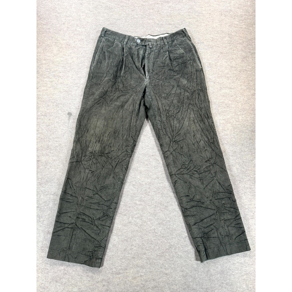 Tommy Hilfiger Classic American Tailored Corduroy Trouser Pants Mens 33x30 Green